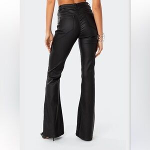 Edikted Luna faux leather flare jeans